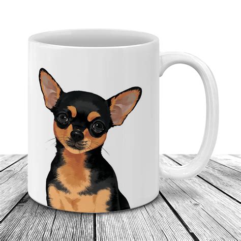 Black Tan Chihuahua Dog Coffee Drink Mug Puppy Full Portrait Etsy