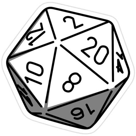 "Simple D20" Stickers by James Hall | Redbubble png image
