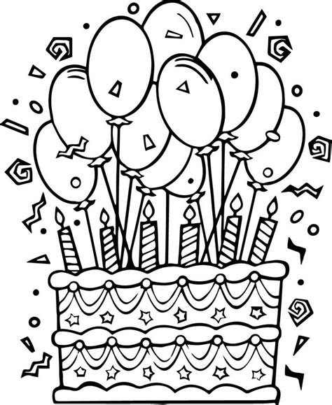 Download Happy Birthday Coloring Pages Simple and Hard in 2020 ...
