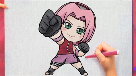 Como Dibujar A Sakura Haruno Paso A Paso Chibi