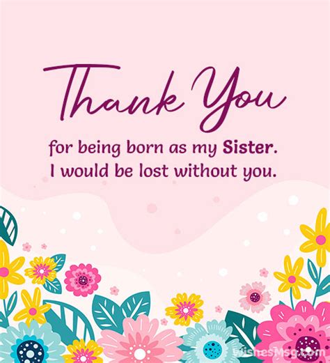 Thank You Sister Messages And Quotes Wishesmsg