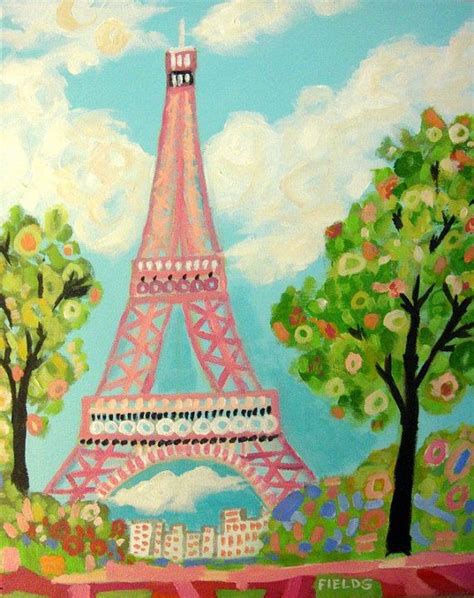 Eiffel Tower Eiffel Tower Painting Whimsical Art Eiffel Tower