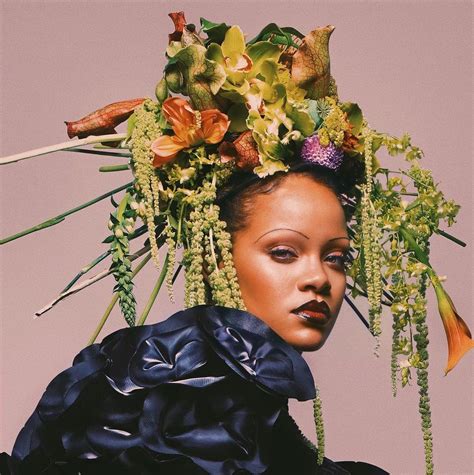 𝑫 𝑬 𝑽 𝑼 On Instagram Rihanna Is A Floral Goddess In British Vogue