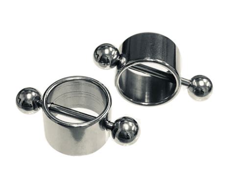 Pair G Round Hoop Nipple Shields Rings Steel NippleRings Men