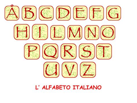 Ppt L Alfabeto Italiano Powerpoint Presentation Free Download Id