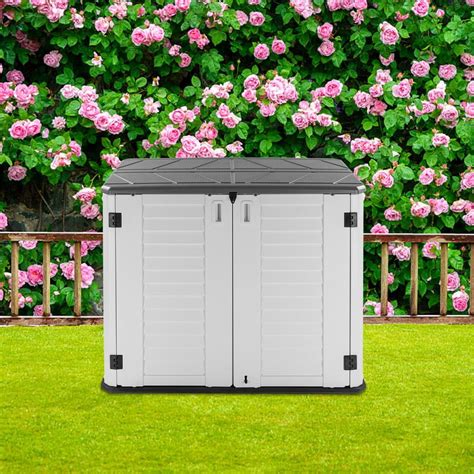 Ktaxon Storage Deck Box Courtyard Storage Box Hdpe Plastic White 250