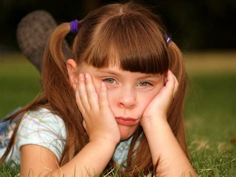 Little Girl Cute Pouty Face Stock Image Image Of Outside Outdoors