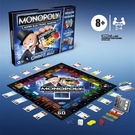 Monopoly property trading game from parker brothers ages 8+ 2 to 8 players contents: Monopoly Super Electronic Banking Board Game For Kids Ages 8 and Up | eBay