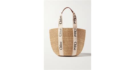 Chloé Net Sustain Woody Large Printed Canvas And Leather Trimmed