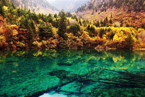 Crystalline Turquoise Lake Jiuzhaigou National Park China
