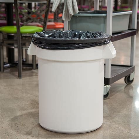 34102002 Bronco Round Waste Bin Trash Container 20 Gallon White