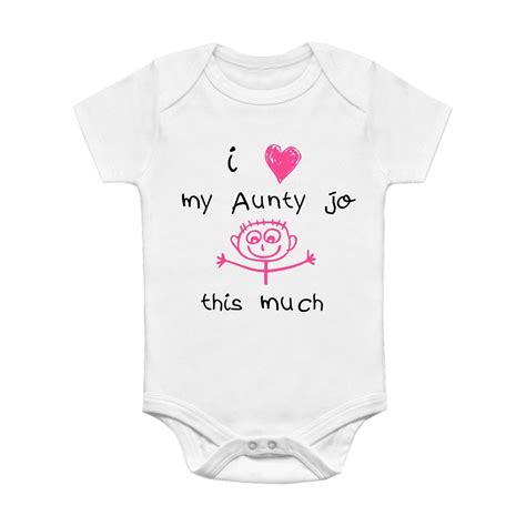 Personalised Baby Grow Vest I Love My Mummy Daddy This Much Heart