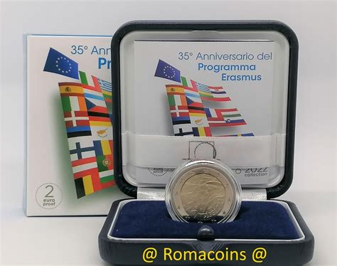 2 Euro Commemorative Coin Italy 2022 Erasmus Proof Romacoi