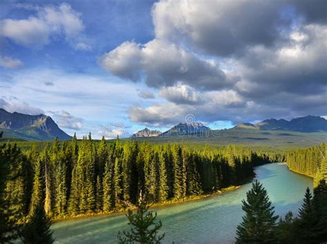 Bow Valley Canadian Rockies Stock Image Image Of