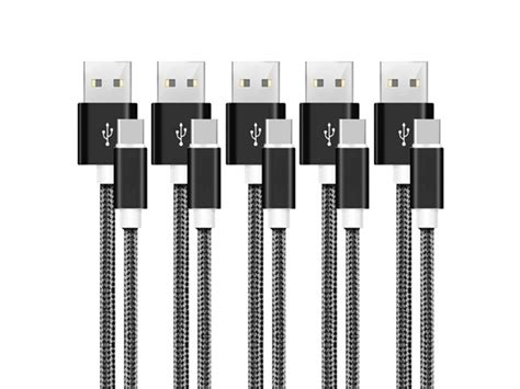 5 Pack Ndg 10ft Usb C 18w Nylon Braided Fast Charging Cables