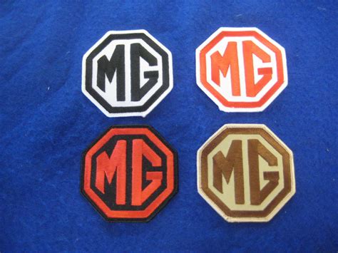Mgb Sew On Patch Embroided Badge Mg Octagon Motif Emblem