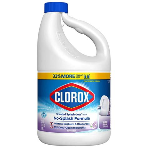 Clorox Splash Less Liquid Bleach Lavender 77 Ounce Bottle Pack Of 2