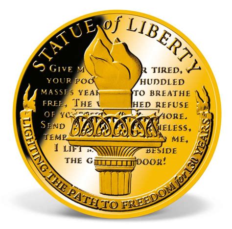 Statue Of Liberty Anniversary Jumbo Commemorative Coin Gold Layered