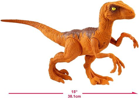 Jurassic World Fallen Kingdom Velociraptor 12 Action Figure Orange Mattel Toywiz