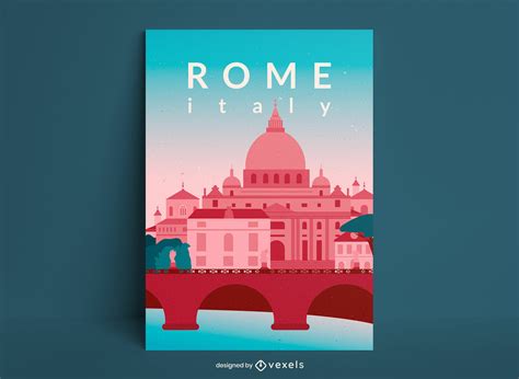 Rome Italy Buildings Travel Poster Design Vector Download