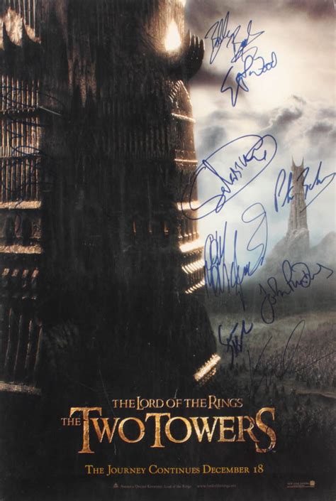 Lord Of The Rings The Two Towers 135x20 Poster Cast Signed By