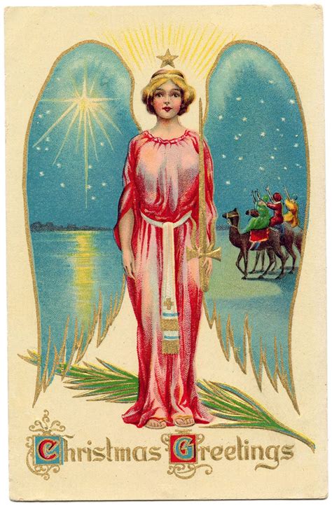Antiques And Teacups Flock Of Antique Christmas Angel Postcards For