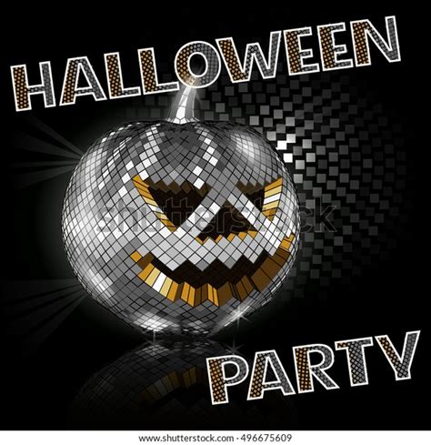 Halloween Disco Ball On Black Party Stock Vector Royalty Free