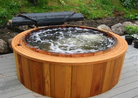 Wooden Clad Round Cedar Hot Tub Round Hot Tub Hot Tub Outdoor