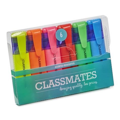 G1691790 Classmates Highlighters Assorted Colours Pack Of 6 Gls