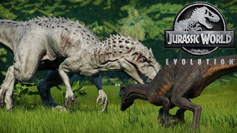 Indominus Rex Fights The Indoraptor Jurassic World Evolution Youtube