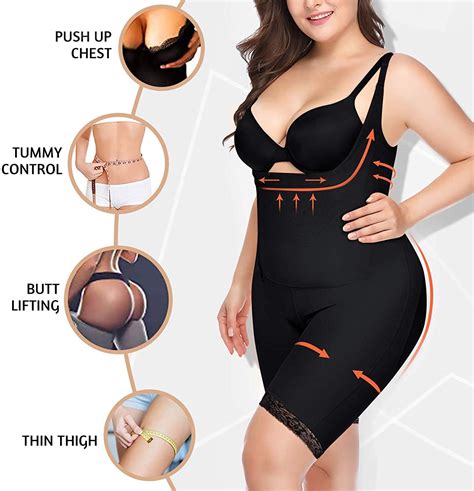 Women Full Body Shaper Tummy Control Seamless Blackside Zipper Size