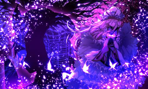 Safebooru 1girl Arm Garter Arms Up Bangs Blonde Hair Bug Butterfly Cherry Blossoms Closed Eyes