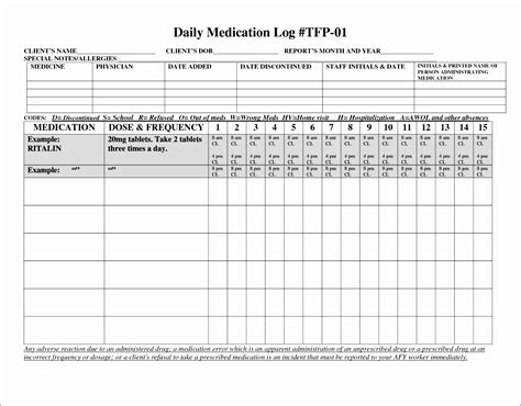 Excel Printable Medication List Template Printable Templates