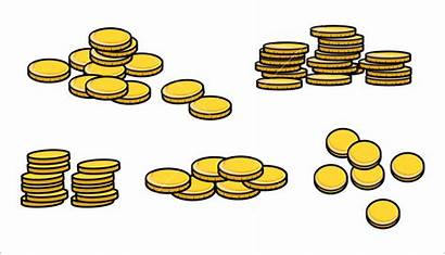 Coins Cartoon Gold Clipart Stack Vector Illustration