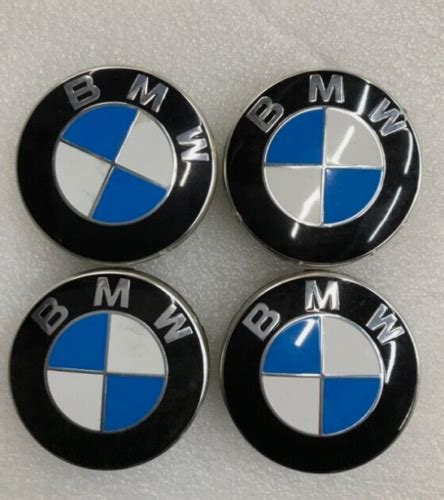 Set Of 4 Blue White 68mm Wheel Center Caps For Bmw Ebay