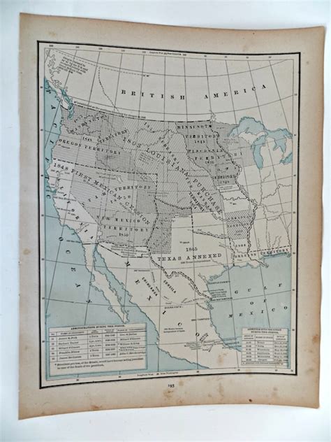 Antique Map Of The United States 1845 To 1860