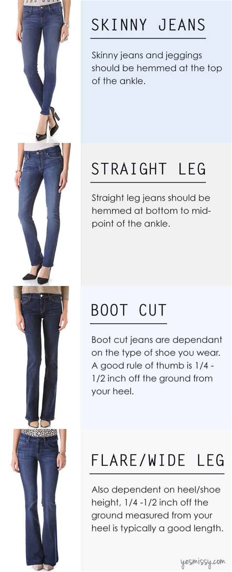 A Complete Guide On How To Hem Jeans Yes Missy Types Of Jeans Fashion Vocabulary Fashion