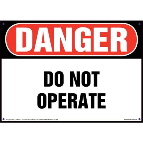 Danger Do Not Operate Sign Osha