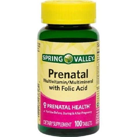 Spring Valley Prenatal Multivitaminmultimineral With Folic Acid