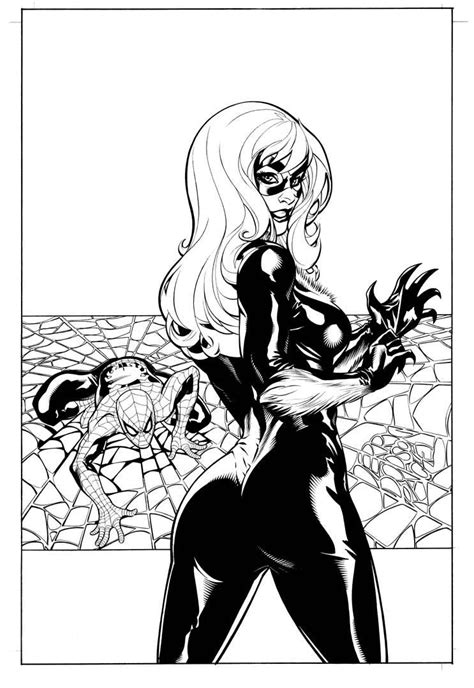 Spider Man Black Cat 2 Inks Comic Art Community Gallery Of Comic Art Black Cat Comics Black