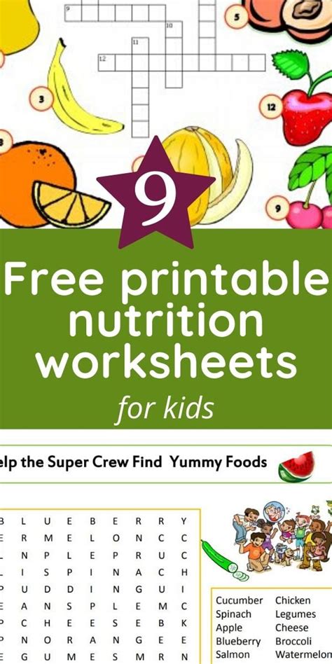 9 Free Nutrition Worksheets For Kids Health Beet