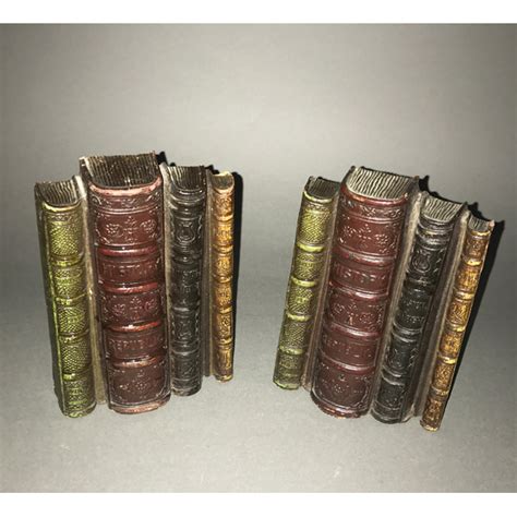 Decorative Arts Bookends Faux Book Spines Vintage 20th Century