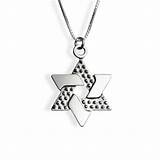 Sterling Silver Jewish Star Necklace Photos