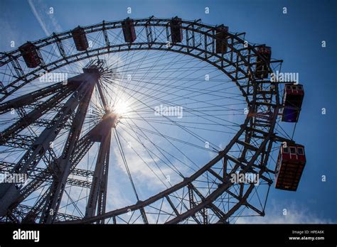 Giant Wheel At Prater Amusement Park Vienna Austria Europe Stock