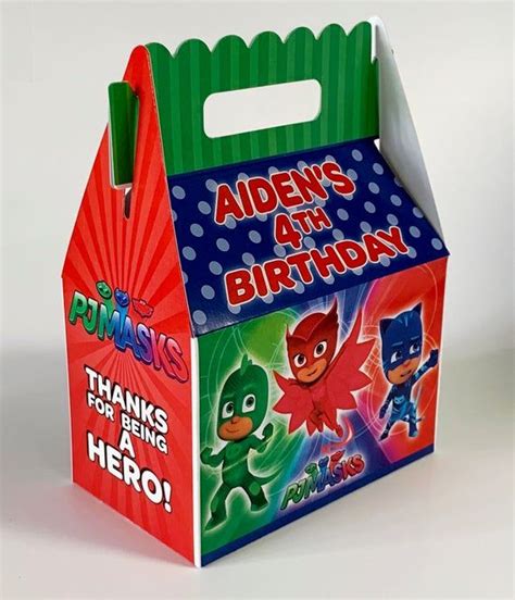 Pj Masks Party Personalized Favor Boxes Pack Of 8 In 2020 Pj Masks