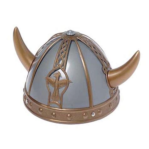 Us Toy Child Size Horned Silver Plastic Viking Helmet Click On