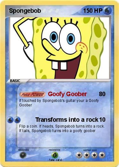 pokemon spongebob   goofy goober  pokemon card
