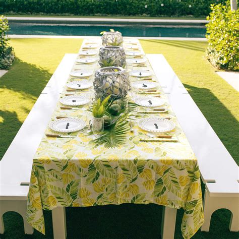 Rectangular Tablecloth Hanalei White Aloha Marina