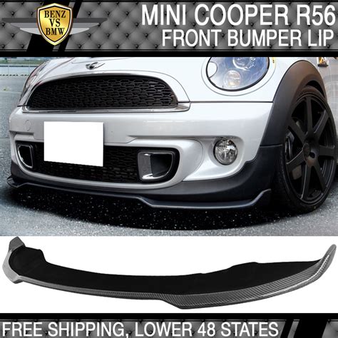 Fits 07 13 Mini Cooper R56 S Gb Style Front Bumper Lip Carbon Fiber