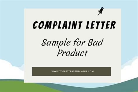 Sample Complaint Letter Example For Bad Product Top Letter Templates